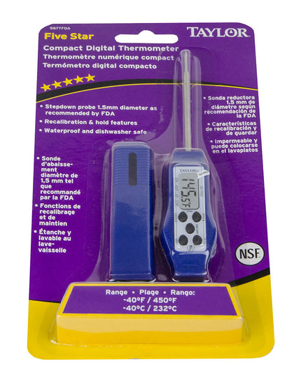 Nhiệt Kế Điện Tử Nhỏ Gọn Taylor 9877FDA - -40° Đến 450° F, Màn Hình LCD