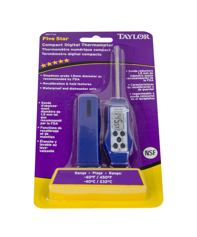 Nhiệt Kế Điện Tử Nhỏ Gọn Taylor 9877FDA - -40° Đến 450° F, Màn Hình LCD