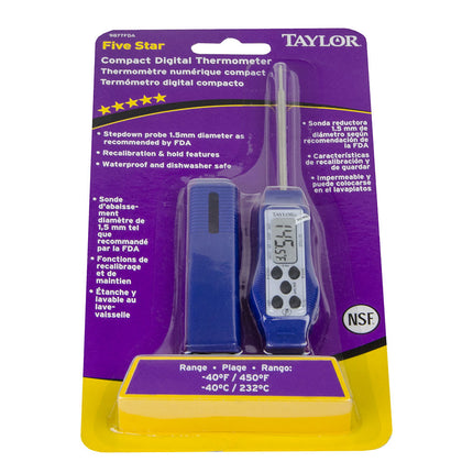 Nhiệt Kế Điện Tử Nhỏ Gọn Taylor 9877FDA - -40° Đến 450° F, Màn Hình LCD