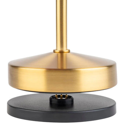 (4 pcs) LED Table Lamp - GGM Gastro ALVA MICRO - Rechargeable - Cordless - 3-step dimmable - Ø80mm - Gold - with Charging Dock
