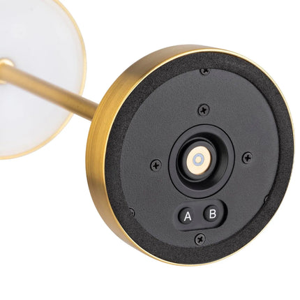 (4 pcs) LED Table Lamp - GGM Gastro ALVA MICRO - Rechargeable - Cordless - 3-step dimmable - Ø80mm - Gold - with Charging Dock