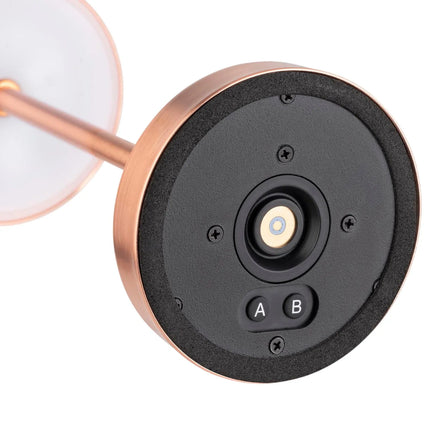 (4 pcs) LED Table Lamp - GGM Gastro ALVA MICRO - Rechargeable - Cordless - 3-step dimmable - Ø80mm - Copper - with Charging Dock