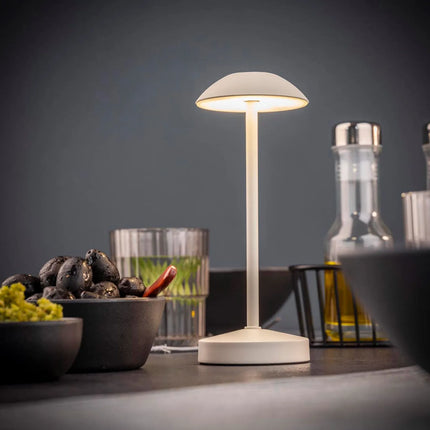 (4 pcs) LED Table Lamp - GGM Gastro ALVA MICRO - Rechargeable - Cordless - 3-step dimmable - Ø80mm - Whisper White - with Charging Dock