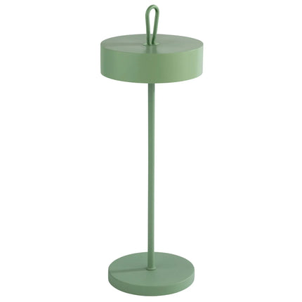 (4 pcs) LED Table Lamp - GGM Gastro CLEO MINI - Rechargeable - Cordless - 3-step dimmable - Ø120mm - Mint - with Charging Dock