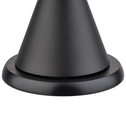 (4 pcs) LED Table Lamp - GGM Gastro CONE MINI - Rechargeable - Cordless - 3-step dimmable - Ø130mm - Black - with Charging Dock