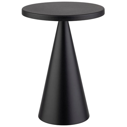 (4 pcs) LED Table Lamp - GGM Gastro CONE - Rechargeable - Cordless - 3-step dimmable - Ø130mm - Black - with Charging Dock