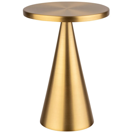(4 pcs) LED Table Lamp - GGM Gastro CONE - Rechargeable - Cordless - 3-step dimmable - Ø130mm - Gold - with Charging Dock