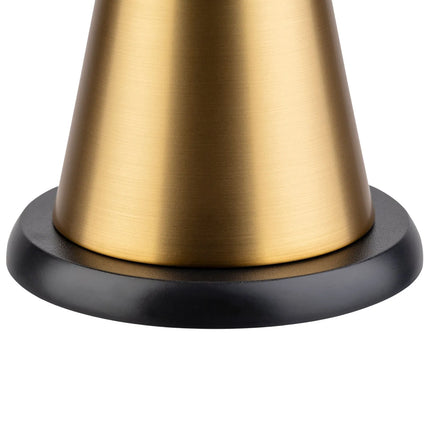 (4 pcs) LED Table Lamp - GGM Gastro CONE - Rechargeable - Cordless - 3-step dimmable - Ø130mm - Gold - with Charging Dock