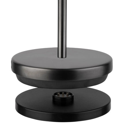 (4 pcs) LED Table Lamp - GGM Gastro JOSEF MINI MICRO - Rechargeable - Cordless - 3-step dimmable - Ø80mm - Black - with Charging Dock