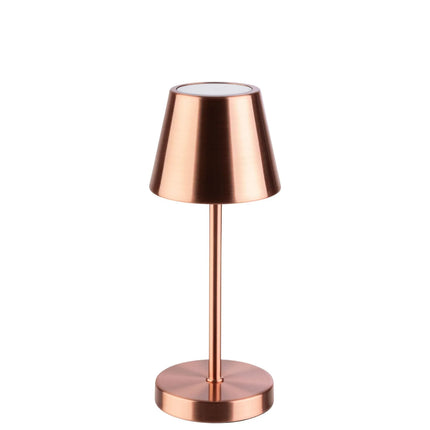 (4 pcs) LED Table Lamp - GGM Gastro MERLE MICRO - Rechargeable - Cordless - 3-step dimmable - Ø80mm - Copper - with Charging Dock