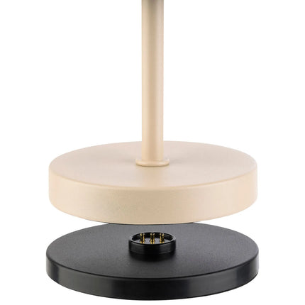 (4 pcs) LED Table Lamp - GGM Gastro MERLE MICRO - Rechargeable - Cordless - 3-step dimmable - Ø80mm - Sand - with Charging Dock