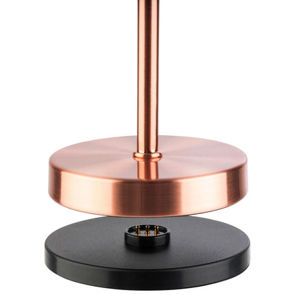 (4 pcs) LED Table Lamp - GGM Gastro MERLE MICRO - Rechargeable - Cordless - 3-step dimmable - Ø80mm - Copper - with Charging Dock