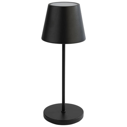 (4 pcs) LED Table Lamp - GGM Gastro MERLE MINI - Rechargeable - Cordless - 3-step dimmable - Ø110mm - Black - with Charging Dock