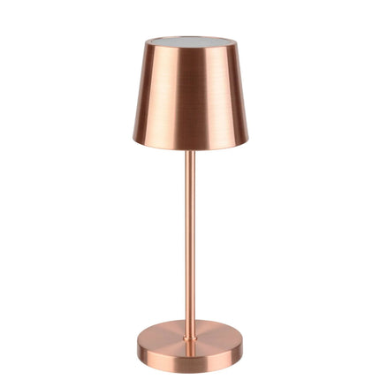 (4 pcs) LED Table Lamp - GGM Gastro MERLE MINI - Rechargeable - Cordless - 3-step dimmable - Ø90mm - Copper - with Charging Dock