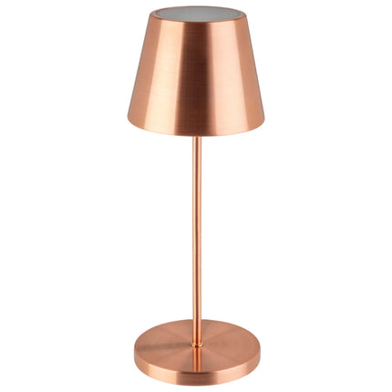 (4 pcs) LED Table Lamp - GGM Gastro MERLE MINI - Rechargeable - Cordless - 3-step dimmable - Ø110mm - Copper - with Charging Dock