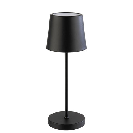 (4 pcs) LED Table Lamp - GGM Gastro MERLE MINI - Rechargeable - Cordless - 3-step dimmable - Ø90mm - Black - with Charging Dock