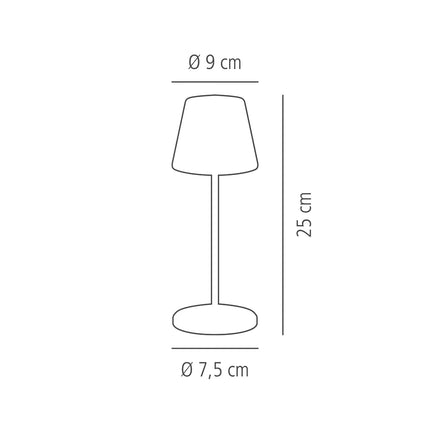 (4 pcs) LED Table Lamp - GGM Gastro MERLE MINI - Rechargeable - Cordless - 3-step dimmable - Ø90mm - Sand - with Charging Dock