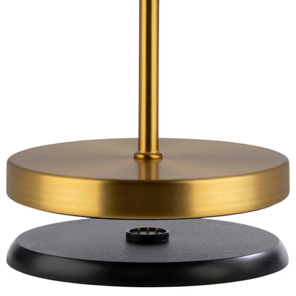 (4 pcs) LED Table Lamp - GGM Gastro MERLE MINI - Rechargeable - Cordless - 3-step dimmable - Ø110mm - Gold - with Charging Dock