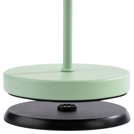 (4 pcs) LED Table Lamp - GGM Gastro MERLE MINI - Rechargeable - Cordless - 3-step dimmable - Ø110mm - Mint - with Charging Dock