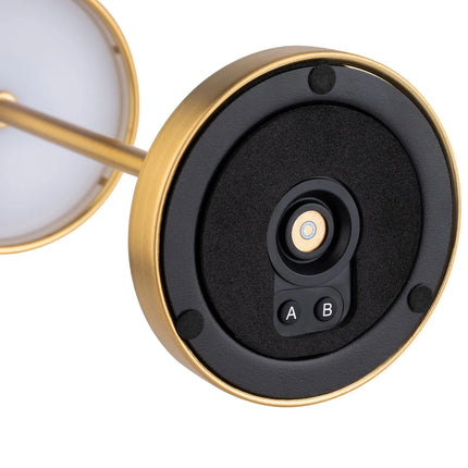 (4 pcs) LED Table Lamp - GGM Gastro MERLE MINI - Rechargeable - Cordless - 3-step dimmable - Ø90mm - Gold - with Charging Dock