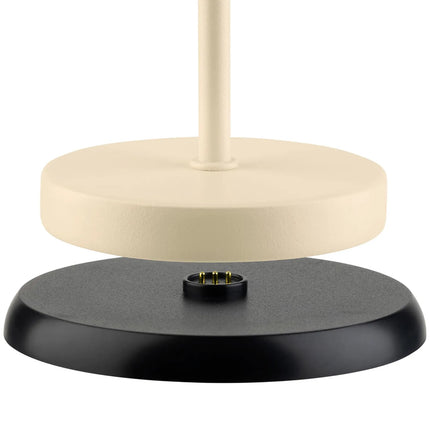 (4 pcs) LED Table Lamp - GGM Gastro MERLE MINI - Rechargeable - Cordless - 3-step dimmable - Ø90mm - Sand - with Charging Dock
