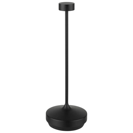 (4 pcs) LED Table Lamp - GGM Gastro NISSRIN MICRO - Rechargeable - Cordless - 3-step dimmable - Ø80mm - Black - with Charging Dock