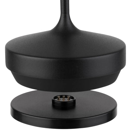 (4 pcs) LED Table Lamp - GGM Gastro NISSRIN MICRO - Rechargeable - Cordless - 3-step dimmable - Ø80mm - Black - with Charging Dock