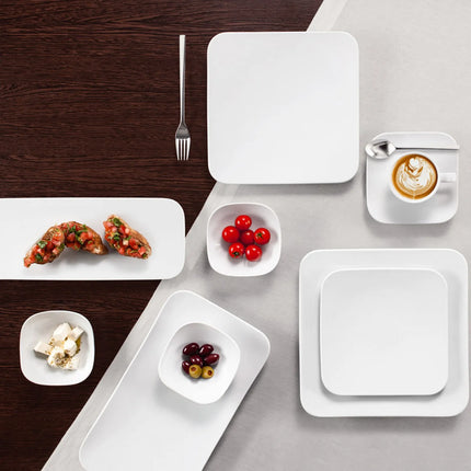 (4 pcs) SELTMANN WEIDEN | Coup plate – Square Dinner Plate – Porcelain – 29 × 29 cm – Cream