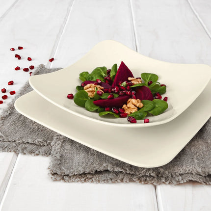 (4 pcs) SELTMANN WEIDEN | Coup plate – Square Dinner Plate – Porcelain – 29 × 29 cm – Cream