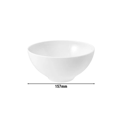 (4 pcs) SELTMANN WEIDEN | Round Porcelain Bowls – Ø 155 mm – White – Dishwasher/Microwave Safe – Series: Blues White