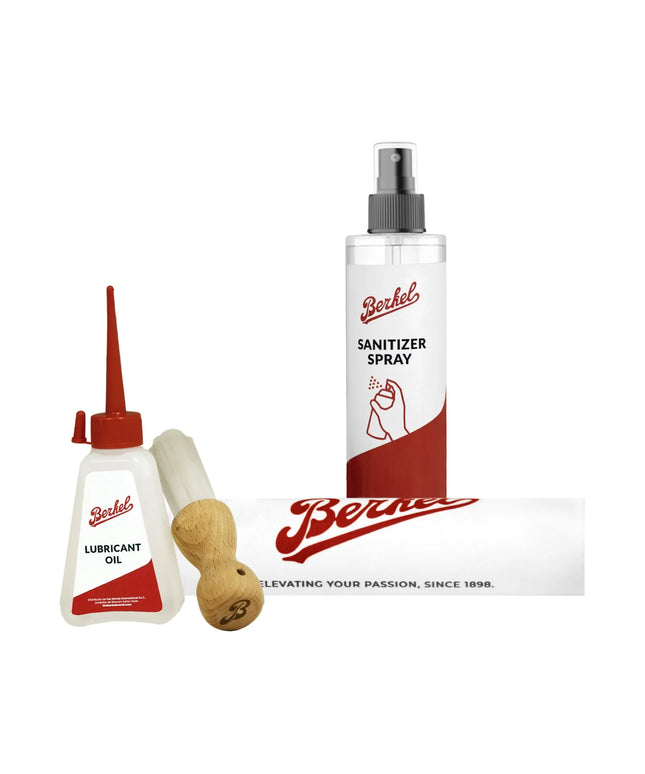 (4 pieces) BERKEL | Slicer Cleaning Kit – Microfibre Cloth & Brush – 250 ml Spray – 50 ml Oil