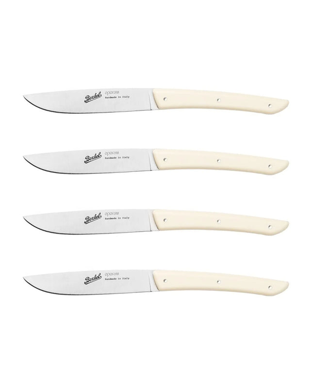(4 pieces) BERKEL | Steak Knife Set – 110 mm Blade - AISI 420C Stainless - Cream Handles