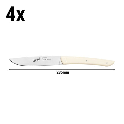 (4 pieces) BERKEL | Steak Knife Set – 110 mm Blade - AISI 420C Stainless - Cream Handles