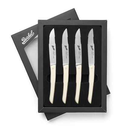 (4 pieces) BERKEL | Steak Knife Set – 110 mm Blade - AISI 420C Stainless - Cream Handles