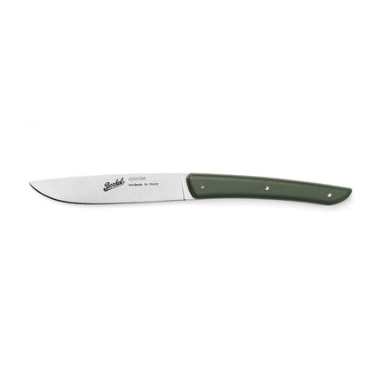 (4 pieces) BERKEL | Steak Knife Set – 110 mm Blade - AISI 420C Stainless - Olive Green Handles