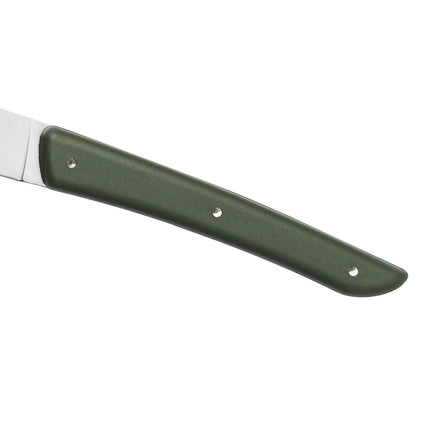(4 pieces) BERKEL | Steak Knife Set – 110 mm Blade - AISI 420C Stainless - Olive Green Handles