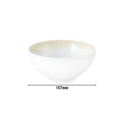 (4 pieces) SELTMANN WEIDEN | Porcelain Round Bowl Ø 155 mm – Sand Beige - Glossy - Blues