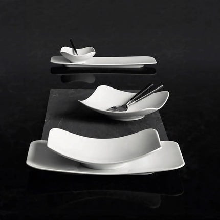 (4 pieces) SELTMANN WEIDEN | Porcelain Square Coupe Bowl – 260×260 mm - White