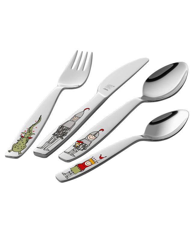 (4 pieces) ZWILLING | Ritter Eckbert Children's Cutlery Set – 18/10 Stainless Steel - Age 3+ - Rounded Edges