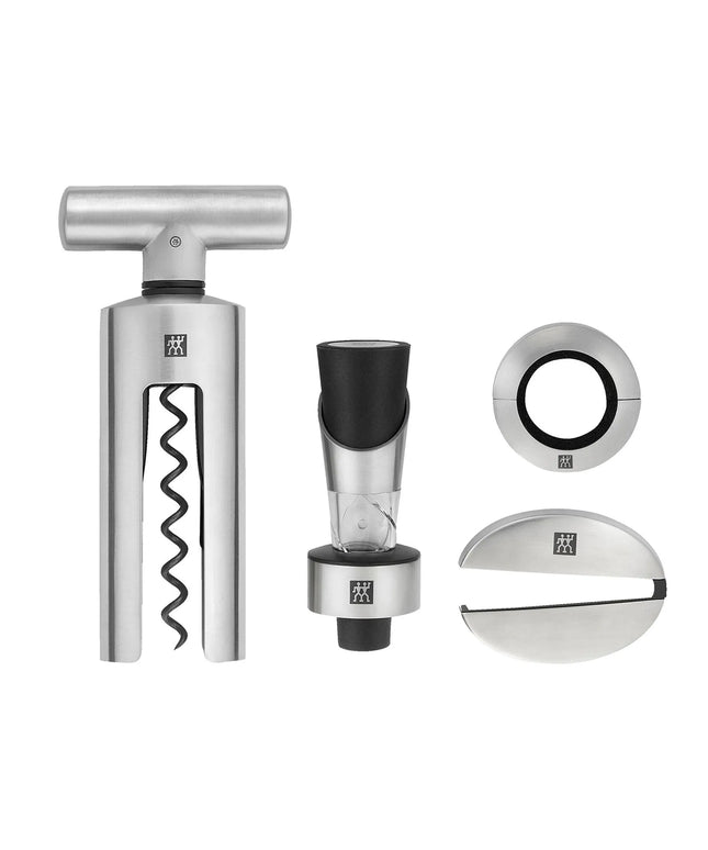 (4 pieces) ZWILLING | Sommelier Corkscrew & Wine Opener Set – Stainless Steel - Gift Box