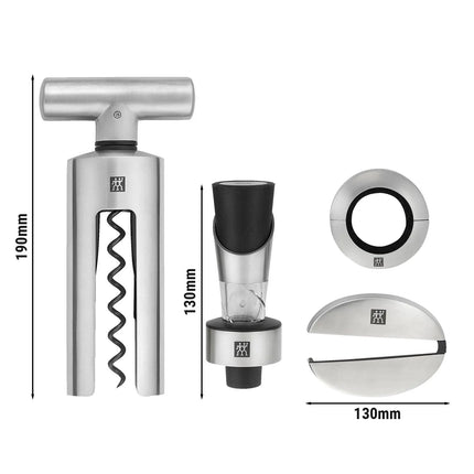 (4 pieces) ZWILLING | Sommelier Corkscrew & Wine Opener Set – Stainless Steel - Gift Box