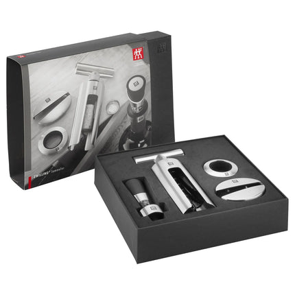 (4 pieces) ZWILLING | Sommelier Corkscrew & Wine Opener Set – Stainless Steel - Gift Box
