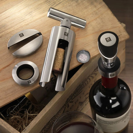 (4 pieces) ZWILLING | Sommelier Corkscrew & Wine Opener Set – Stainless Steel - Gift Box