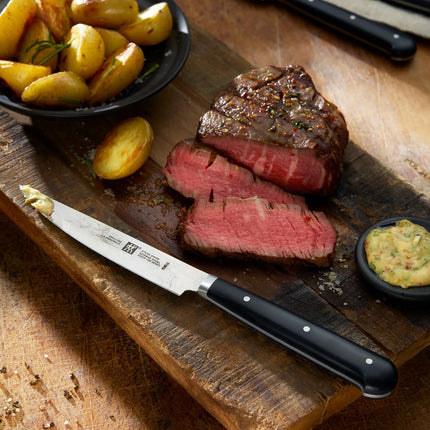 (4 pieces) ZWILLING | Steak Knife Set – Serrated Edge - Black Handle - Stainless Steel