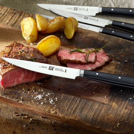 (4 pieces) ZWILLING | Steak Knife Set – Serrated Edge - Black Handle - Stainless Steel