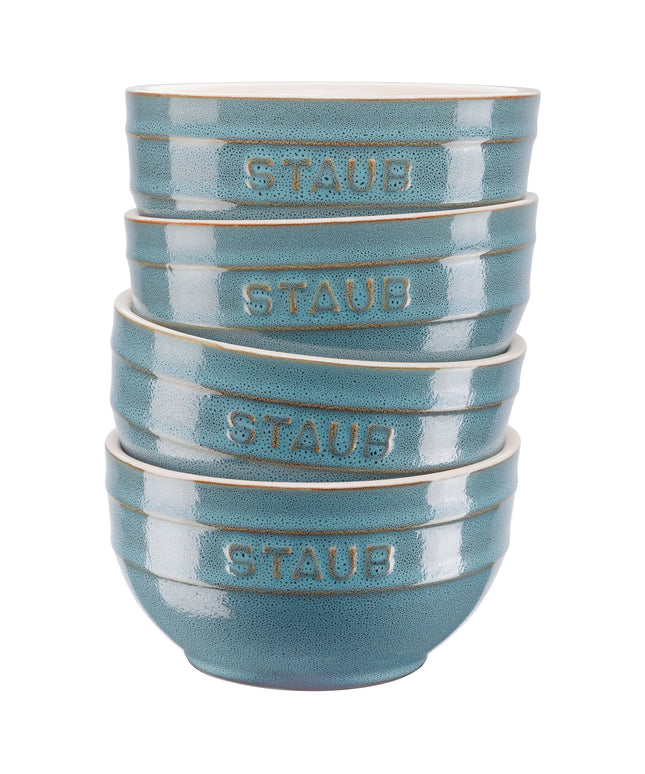 (4) STAUB| Ceramic Bowls Set – Antique Turquoise - Ø 120 mm