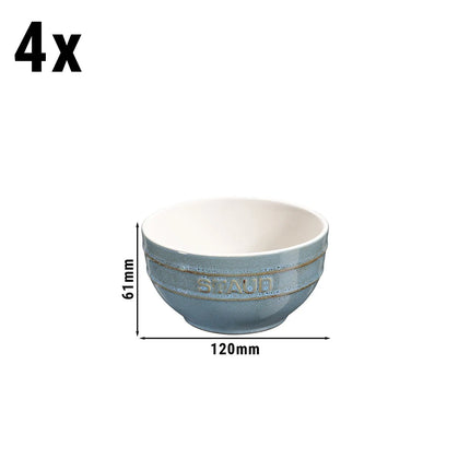 (4) STAUB| Ceramic Bowls Set – Antique Turquoise - Ø 120 mm