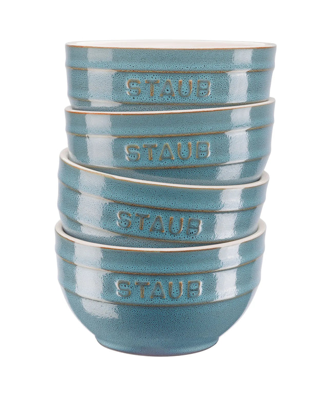 (4) STAUB| Ceramic Bowls Set – Antique Turquoise - Ø 140 mm