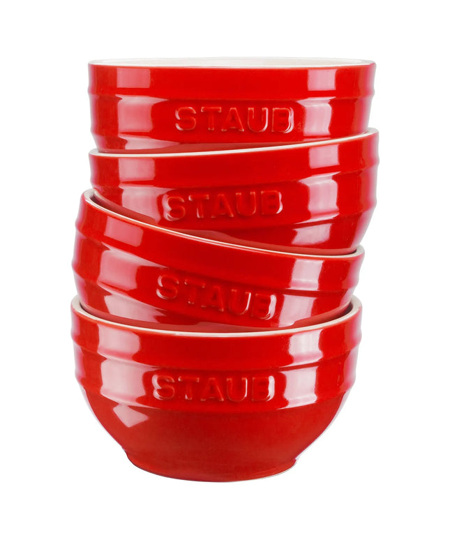(4) STAUB| Ceramic Bowls Set – Cherry Red - Ø 120 mm