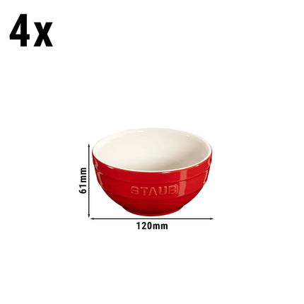 (4) STAUB| Ceramic Bowls Set – Cherry Red - Ø 120 mm
